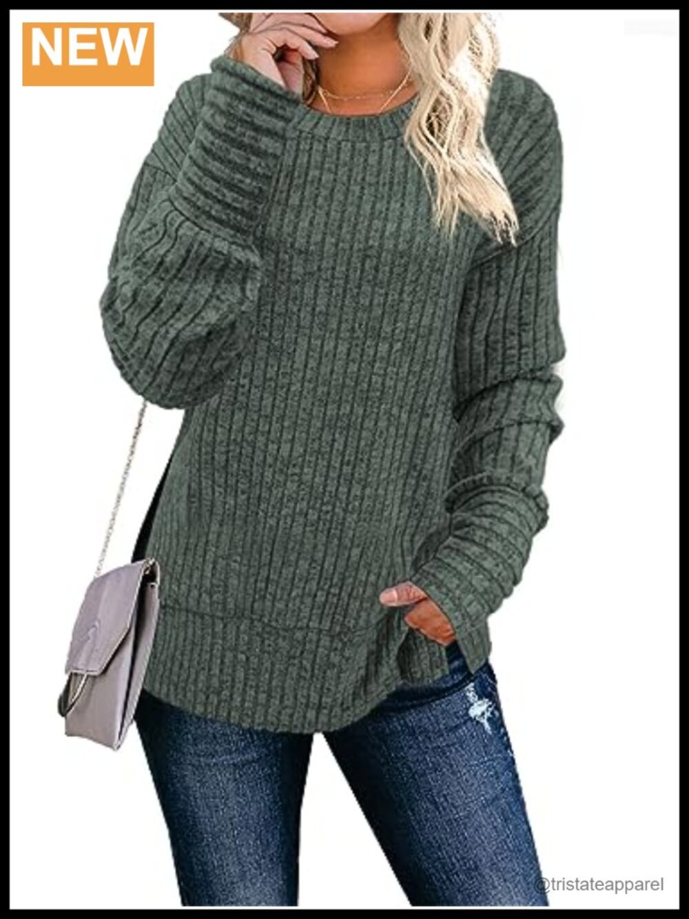 Long Sleeve Crew Neck Tunic Sweatshirt Lightweight Pullover